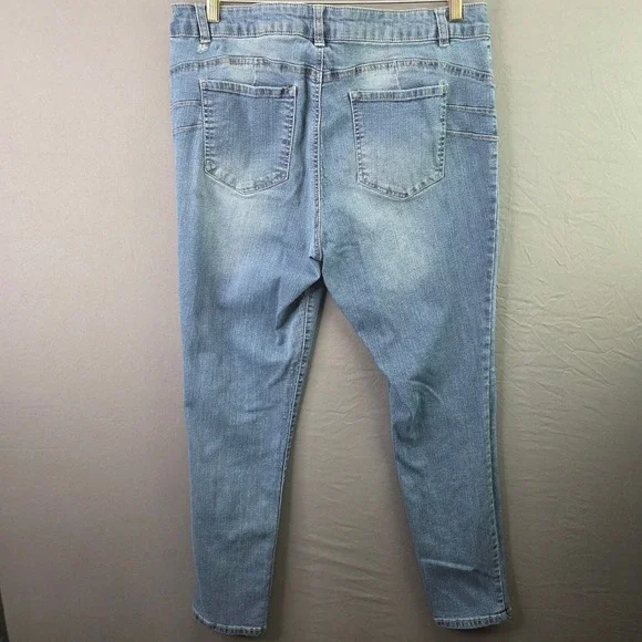 d.jeans Skinny Jeans Womens 16 Blue Button Fly High Rise Stretch Denim - Picture 7 of 7